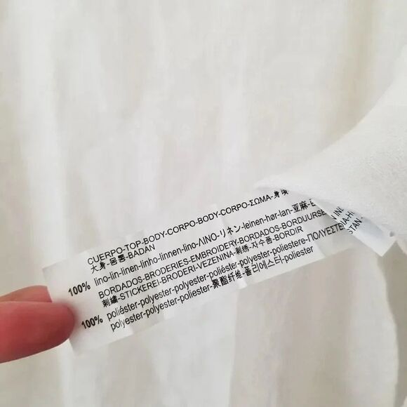 NWT Zara White Linen Jacquard Embroidered Tunic - Picture 10 of 16